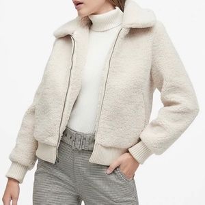 Sherpa Bomber Jacket in Off White (S)